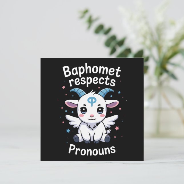 Transgender Baphomet respektiert Pronouns Trans Pr Einladung (Stehend Vorderseite)
