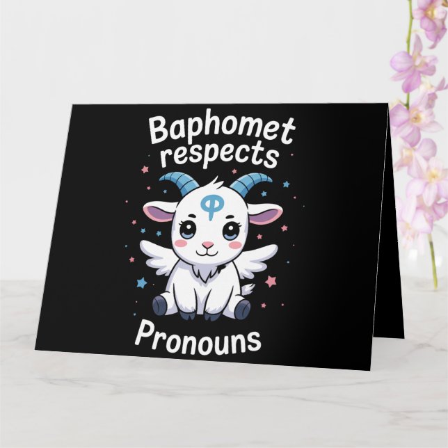 Transgender Baphomet respektiert Pronouns Trans Pr Karte (Orchidee)