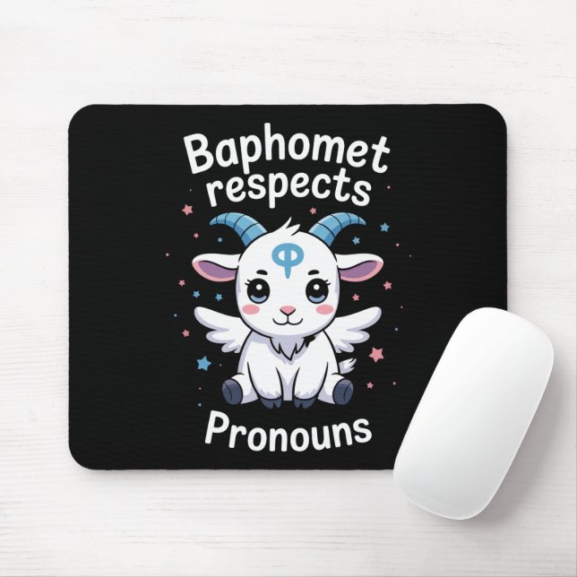 Transgender Baphomet respektiert Pronouns Trans Pr Mousepad (Mit Mouse)