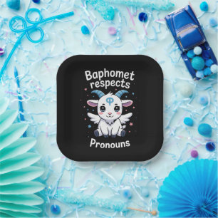Transgender Baphomet respektiert Pronouns Trans Pr Pappteller
