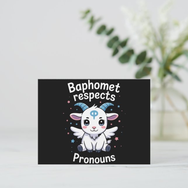 Transgender Baphomet respektiert Pronouns Trans Pr Postkarte (Stehend Vorderseite)