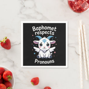 Transgender Baphomet respektiert Pronouns Trans Pr Serviette