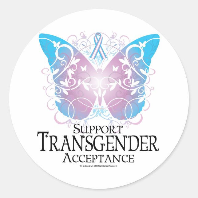 Transgender Butterfly Runder Aufkleber (Vorderseite)