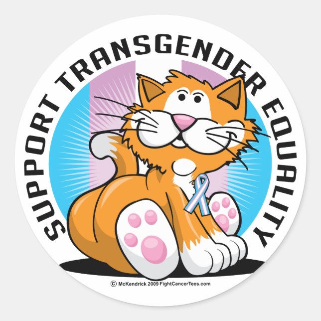 Transgender Cat Runder Aufkleber (Vorderseite)
