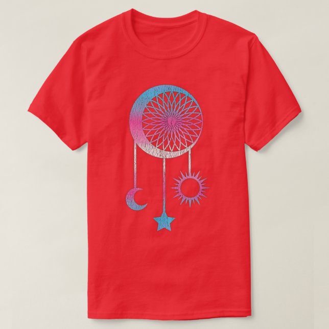 Transgender Celestie Trans Pride Flag Dreamcatche T-Shirt (Design vorne)