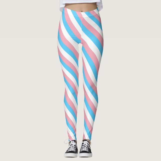 Transgender colors diagonal lines  leggings (Vorderseite)