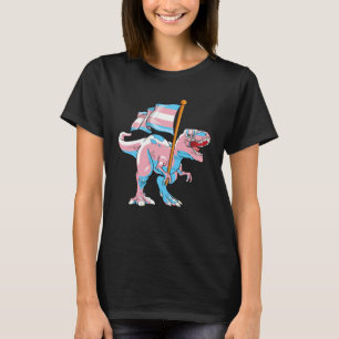 Transgender Dinosaurier Rex Trans LGBT Pride Flag T-Shirt