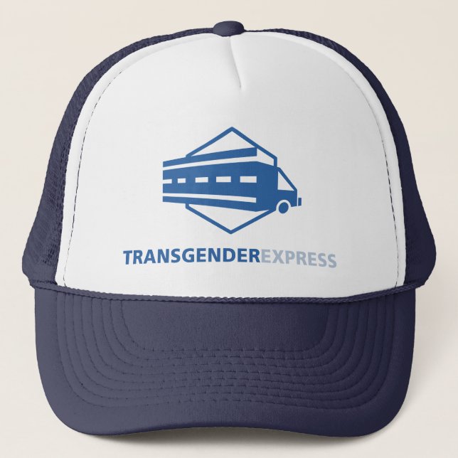 Transgender Express Trucker Hat Truckerkappe (Vorderseite)