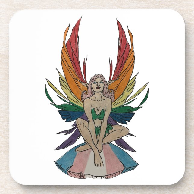 Transgender Faerie Getränkeuntersetzer (Vorderseite)
