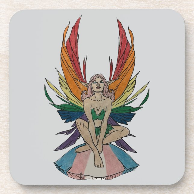 Transgender Faerie  Getränkeuntersetzer (Vorderseite)