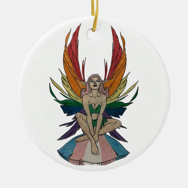 Transgender Faerie Keramik Ornament (Vorne)