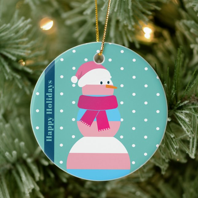 Transgender Fahne Weihnachtsgeschenk Schneemann Or Keramik Ornament (Von Creator hochgeladen)