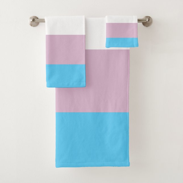 Transgender Flag Bath Set (Insitu)