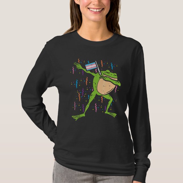 Transgender Flag Frog Dab Lgbt Trans Pride Stuff A T-Shirt (Vorderseite)