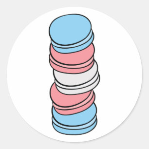 Transgender Flag Gay Pride Lgbtq Macaron Classic R Runder Aufkleber