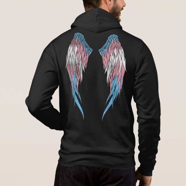 Transgender Flag - Halo - Flüge Hoodie (Rückseite)