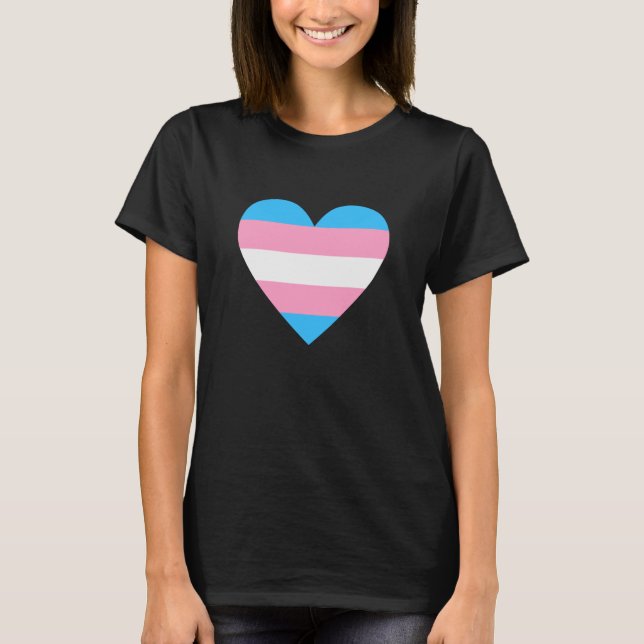 Transgender-Flag-Herz T-Shirt (Vorderseite)