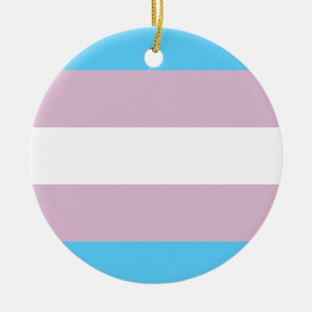 Transgender Flag Keramik Ornamente (Vorne)