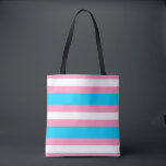 Transgender Flag | LGBTQIA Pink, Blue and White<br><div class="desc">Fun tote bag in light blue, pink and white to stand for the transgender flag colors.</div>