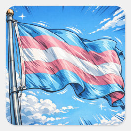 Transgender Flag | LGBTQIA+  Quadratischer Aufkleber