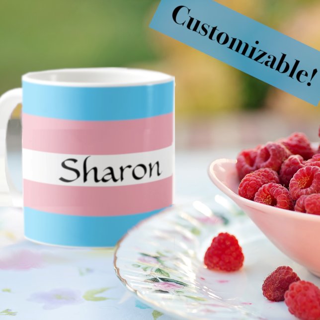 Transgender-Flag mit Ihrer Name-Tasse Kaffeetasse (Von Creator hochgeladen)