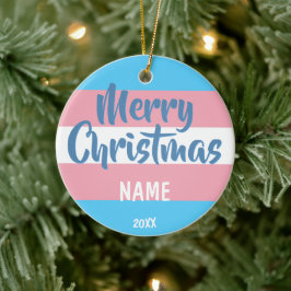 Transgender Flag Personalisierte Weihnachten Keramik Ornament