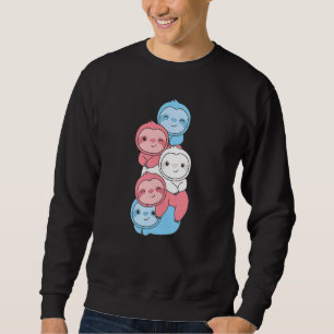 Transgender Flag Pile Pride Lgbtq Sloths Niedlich Sweatshirt