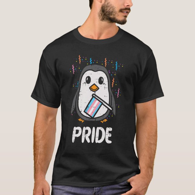 Transgender Flag Pinguin Lgbt Trans Pride Stuff an T-Shirt (Vorderseite)