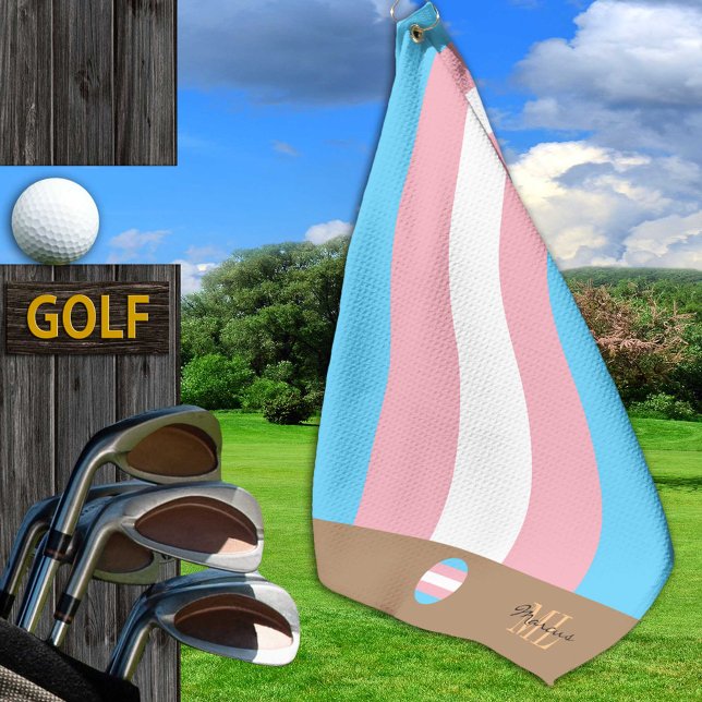 Transgender Flag & Pride Golf mit Monogramm /LGBT Golfhandtuch (Von Creator hochgeladen)