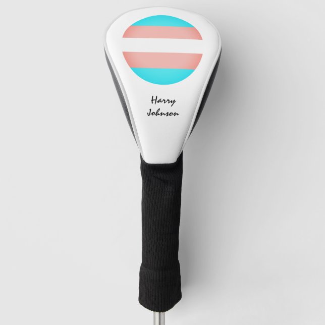 Transgender Flag & Pride Golf mit Monogramm /LGBT Headcover (Vorderseite)