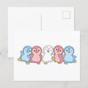 Transgender Flag Pride Lgbtq Niedlich Pinguin Post Postkarte