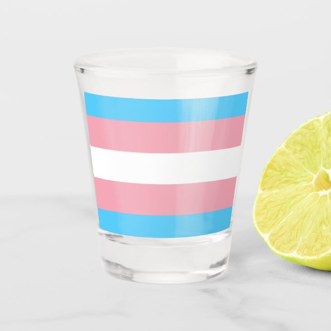 Transgender-Flag & Prix-Community/Geschlechterflag Schnapsglas (Vorderseite)
