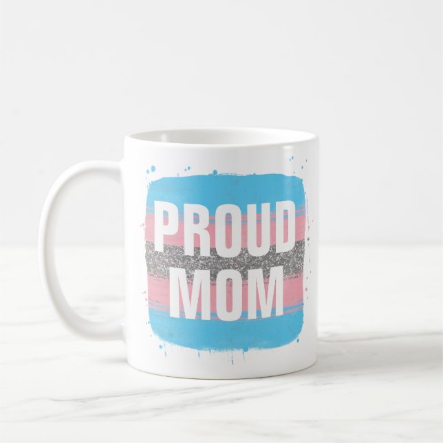 Transgender Flag Proud Mama Kaffee Tasse (Links)