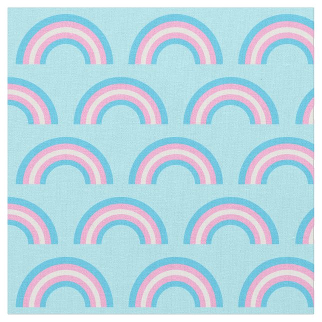 Transgender Flag Rainbows Niedlich Blau Rosa Weiß Stoff (Nahaufnahme)