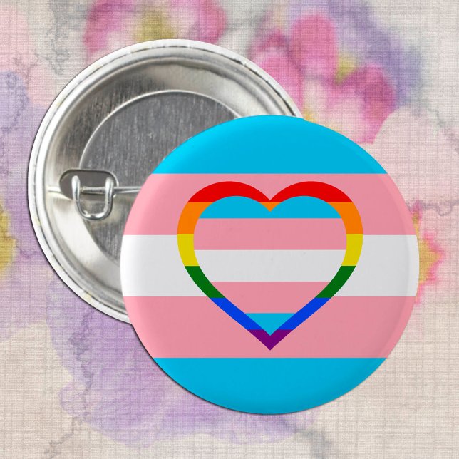 Transgender-Flag, Regenbogenherz & -stolz /Geschle Button (Von Creator hochgeladen)