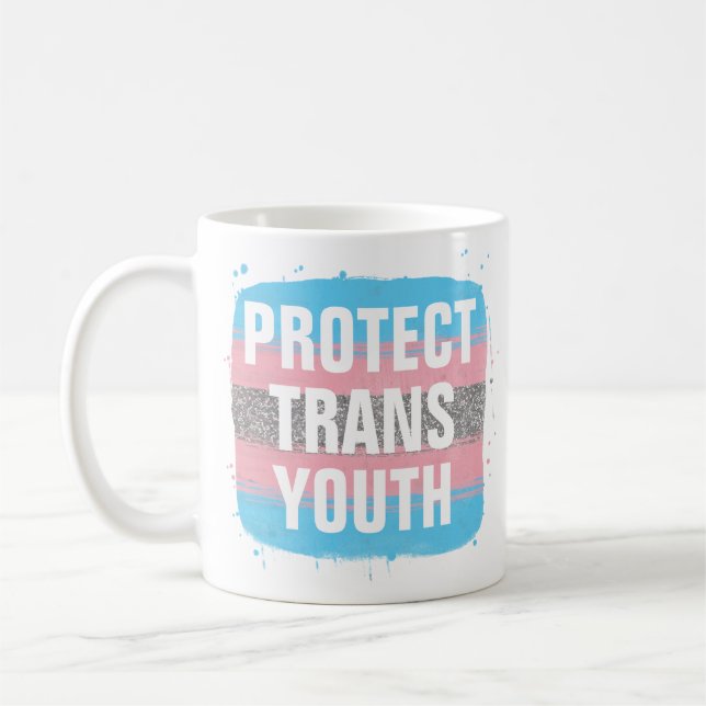 Transgender Flag Schützen Trans Youth Coffee Tasse (Links)
