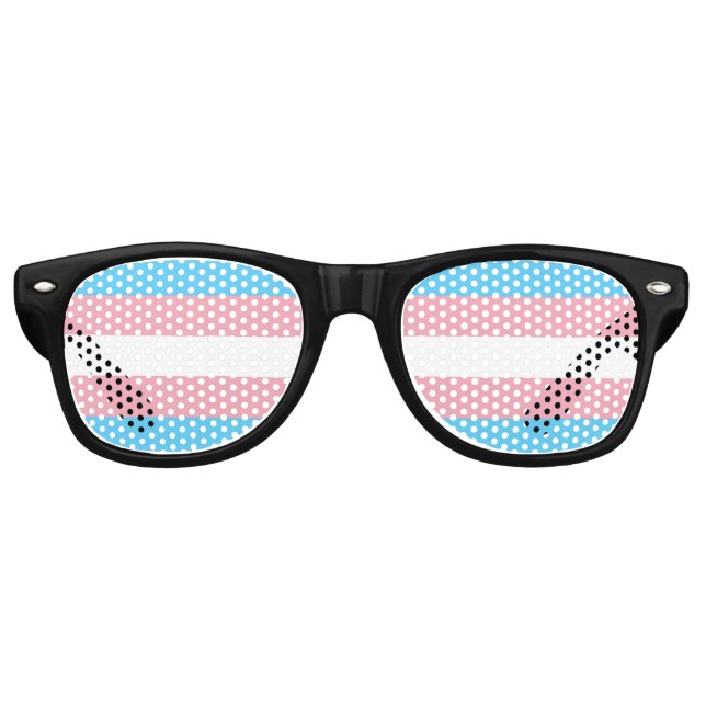 transgender Flag trans lgbt lgbtq schwul lesbian h Partybrille (Vorderseite)
