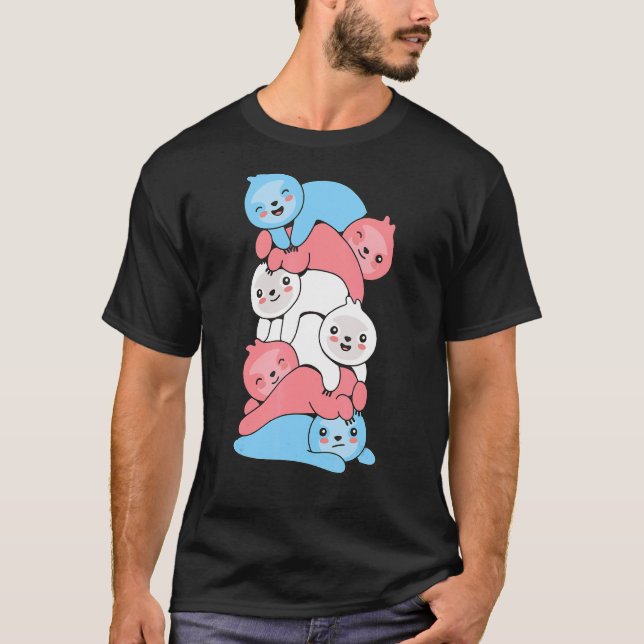 Transgender Flag Trans Pride Lgbtq Sloth T-Shirt (Vorderseite)