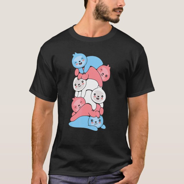Transgender Flag Trans Pride Lgbtq Sloth T-Shirt (Vorderseite)