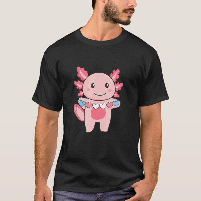 Transgender Flag Transgender Pride Lgbtq Axolotl T-Shirt (Vorderseite)
