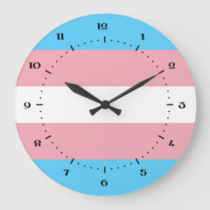Transgender-Flag-Uhr Große Wanduhr