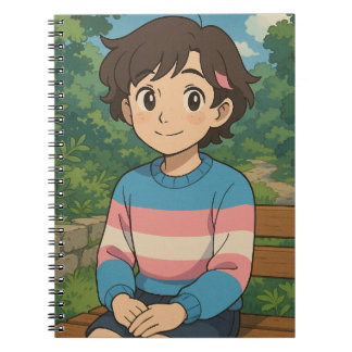 Transgender-Flagge Anime-Person | LGBTQIA+  Notizblock