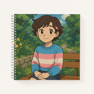 Transgender-Flagge Anime-Person | LGBTQIA+ Notizbuch