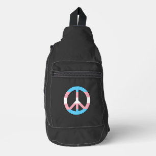 Transgender-Flagge Friedenszeichen Crossbody Bag
