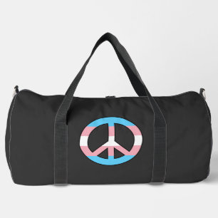 Transgender-Flagge Friedenszeichen Duffle Bag