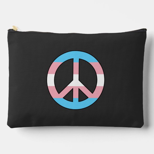 Transgender-Flagge Friedenszeichen  Zubehörtasche (Vorderseite)