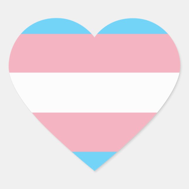 Transgender Flagge Herz-Aufkleber (Vorderseite)
