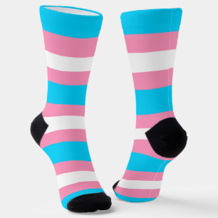 Transgender-Flagge LGBTQIA+ Pink, Blau und Weiß Socken
