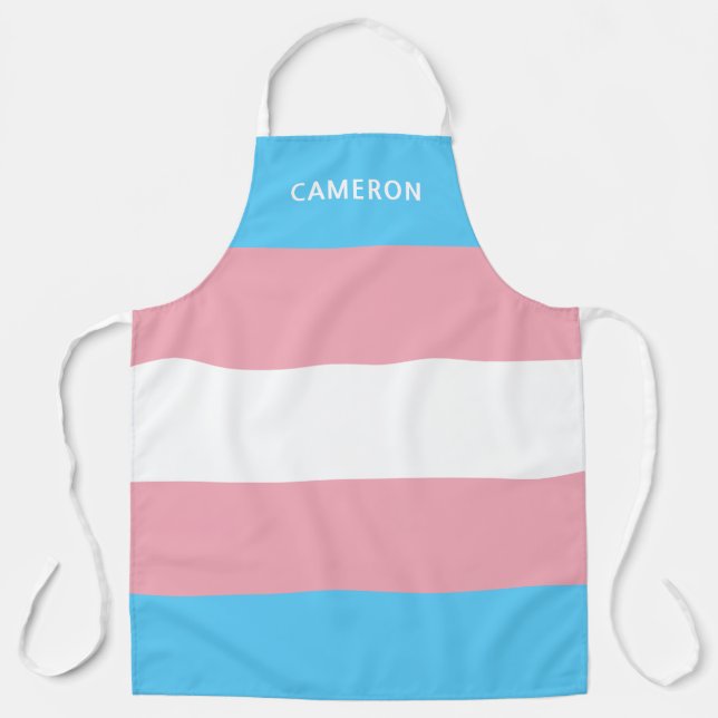 Transgender-Flagge monogrammiert Schürze (Vorderseite)