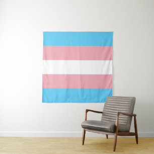 Transgender-Flagge Quadrat Wandteppich